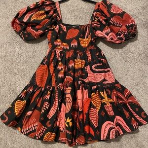 FARM Rio Black Tropical Magic Mini Dress
